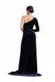 Stretch Velvet Sweep Train One Shoulder A-Line Formal Evening Gown / Prom Dress / Bridesmaid Dress Plymouth
