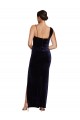 Stretch Velvet Low Back Long Spaghetti Straps Sheath Formal Evening Gown / Prom Dress / Bridesmaid Dress Plymouth