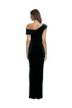 Stretch Velvet Long Off the Shoulder Sheath High Low Evening Gown / Prom Dress / Bridesmaid Dress Plymouth