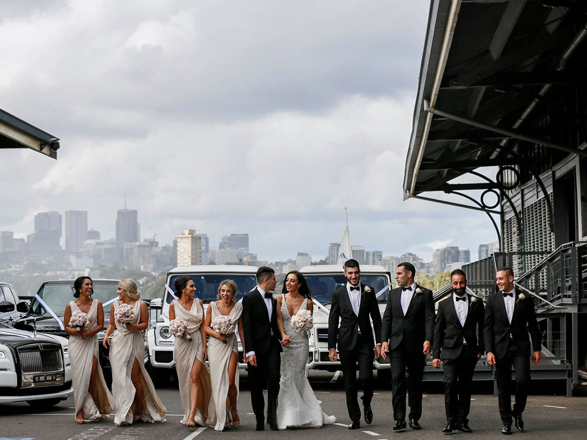 Full Length Luxe Chiffon Long Champagne bridesmaid dresses Plymouth with Sexy High Slit and Front Ruffles